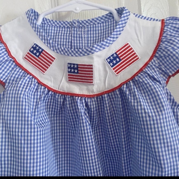 New Embroidered Flag Dress & Headband - Picture 3 of 6